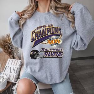 90S Baltimore Ravens Nfl Sweater, Unisex Style Sport Grey Sweatshirt